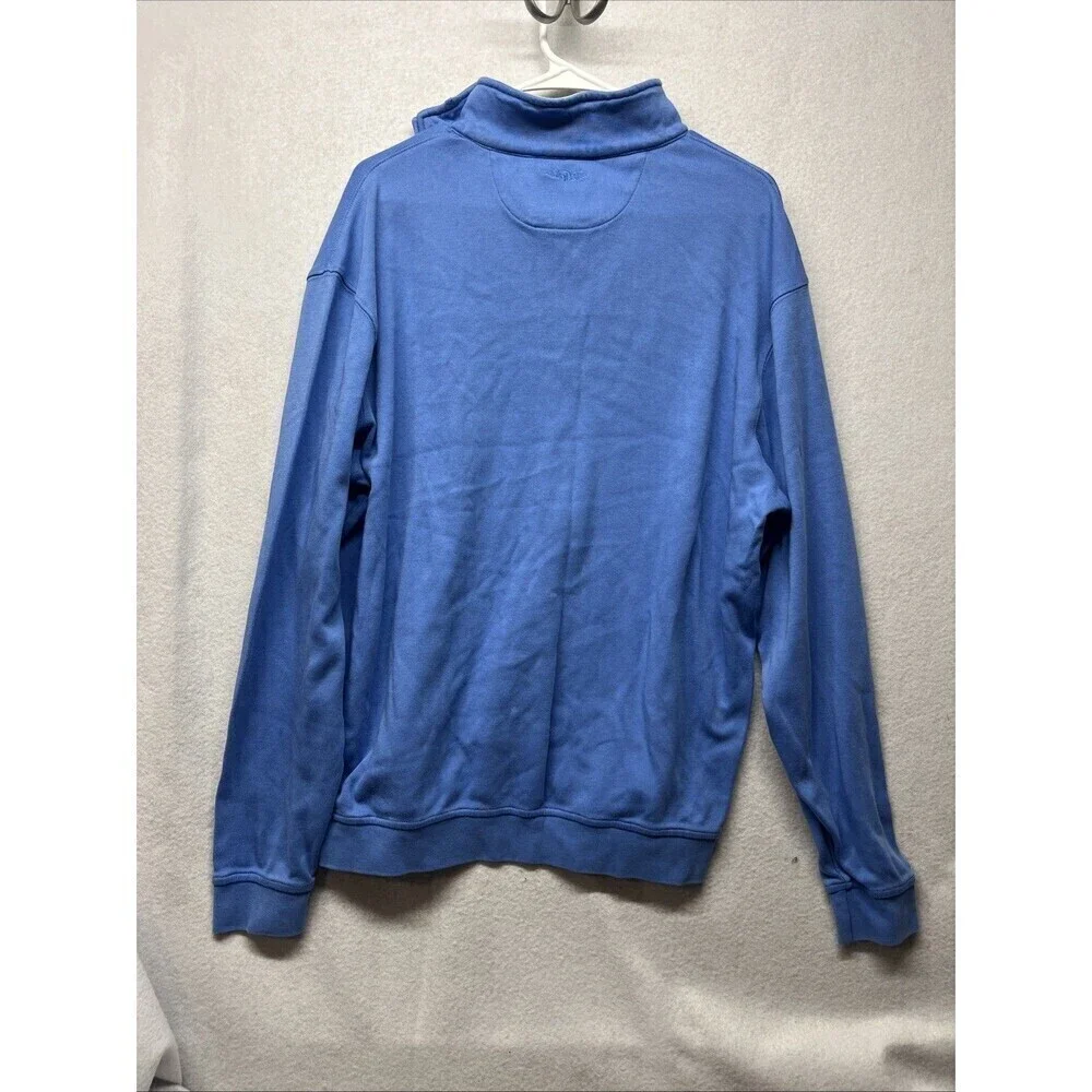 Straight Down Sweatshirt Mens Large Blue  Pima Cotton 1/4 Zip Golf Performance